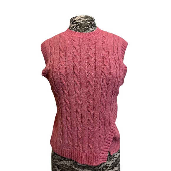 Anthropologie Current Air Angeline Pink Sleeveless Cable Knit Sweater Top Vest S - Picture 1 of 15